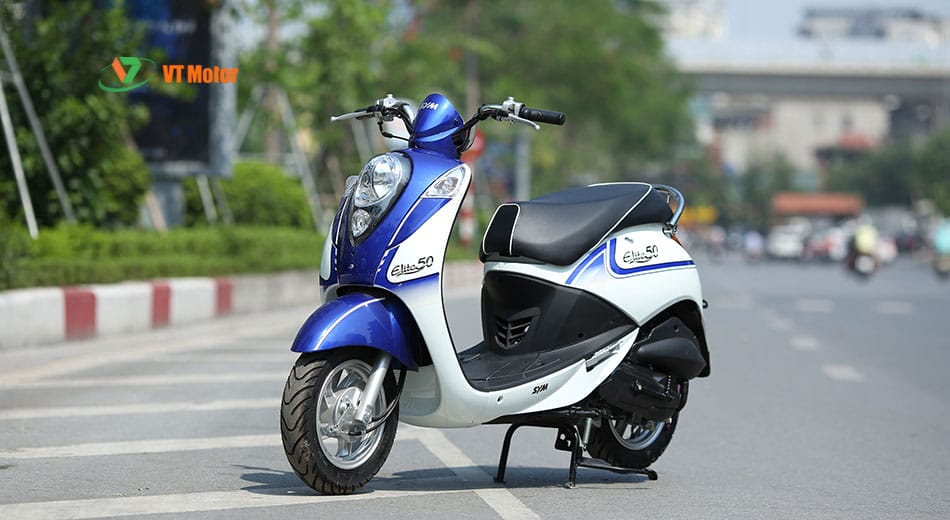 XE GA SYM ELITE 50CC XANH TRẮNG