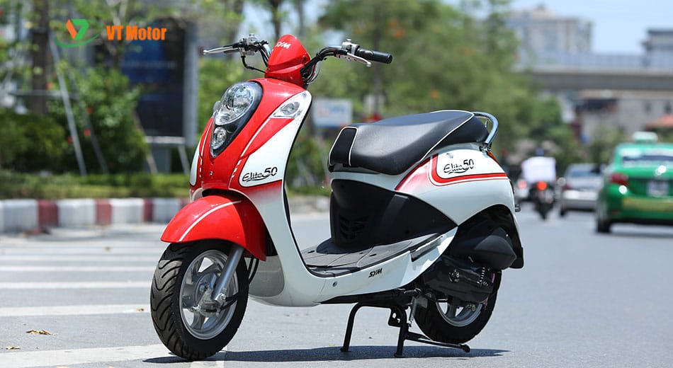 XE GA SYM ELITE 50CC XANH TRẮNG